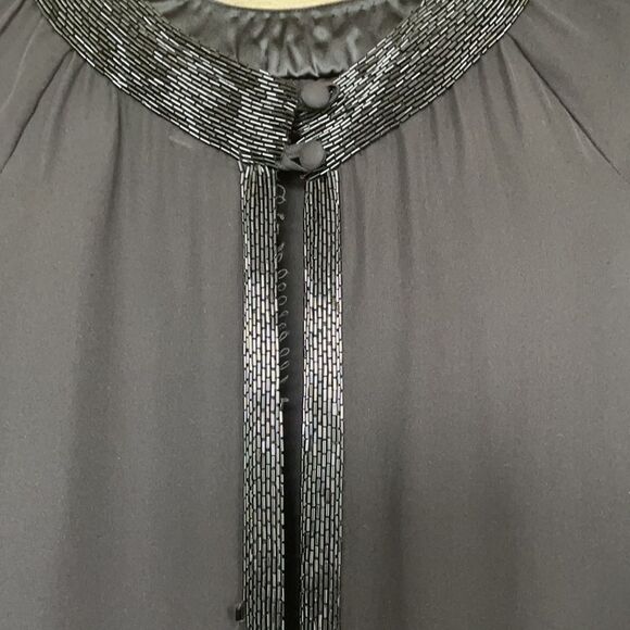 Parker silk beaded blouse sheet top black small - Picture 12 of 15